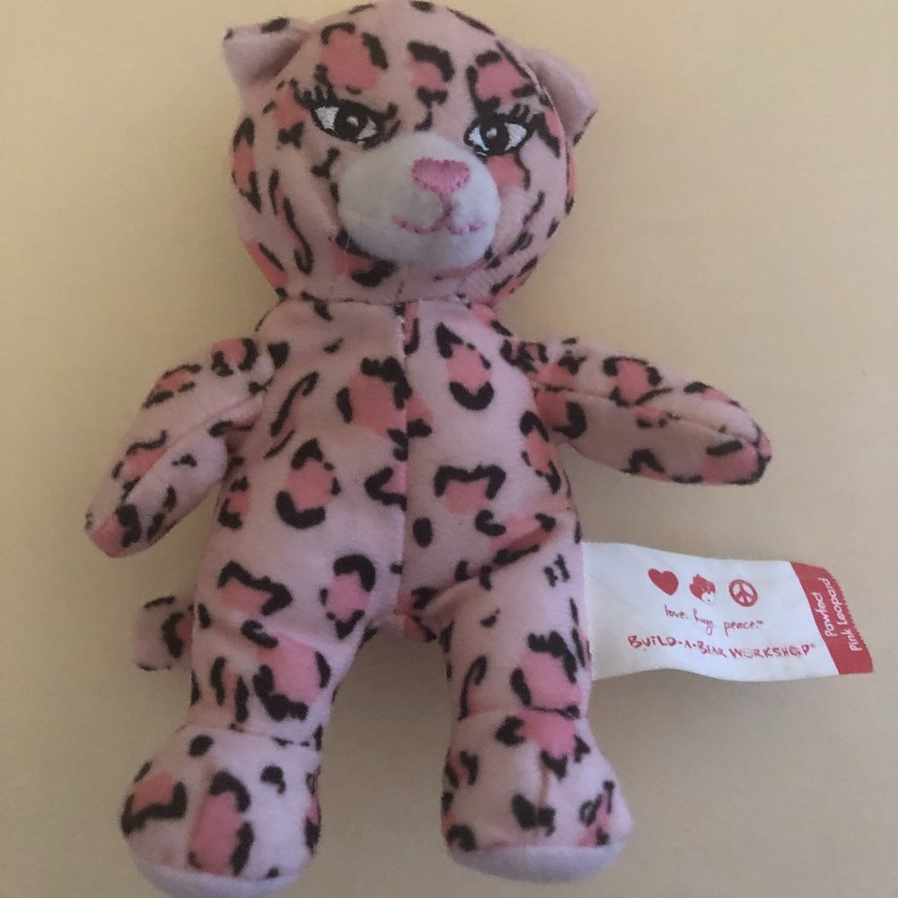 Build a Bear Small Pawfect Pink Panther Leopard Shirt Plush 2009 For McDonald's